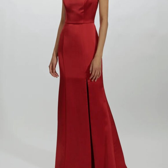 Amsale Tatia GB212S Bridesmaid Dress (Gunmetal - Fluid Satin) Size 6 - Picture 2 of 6